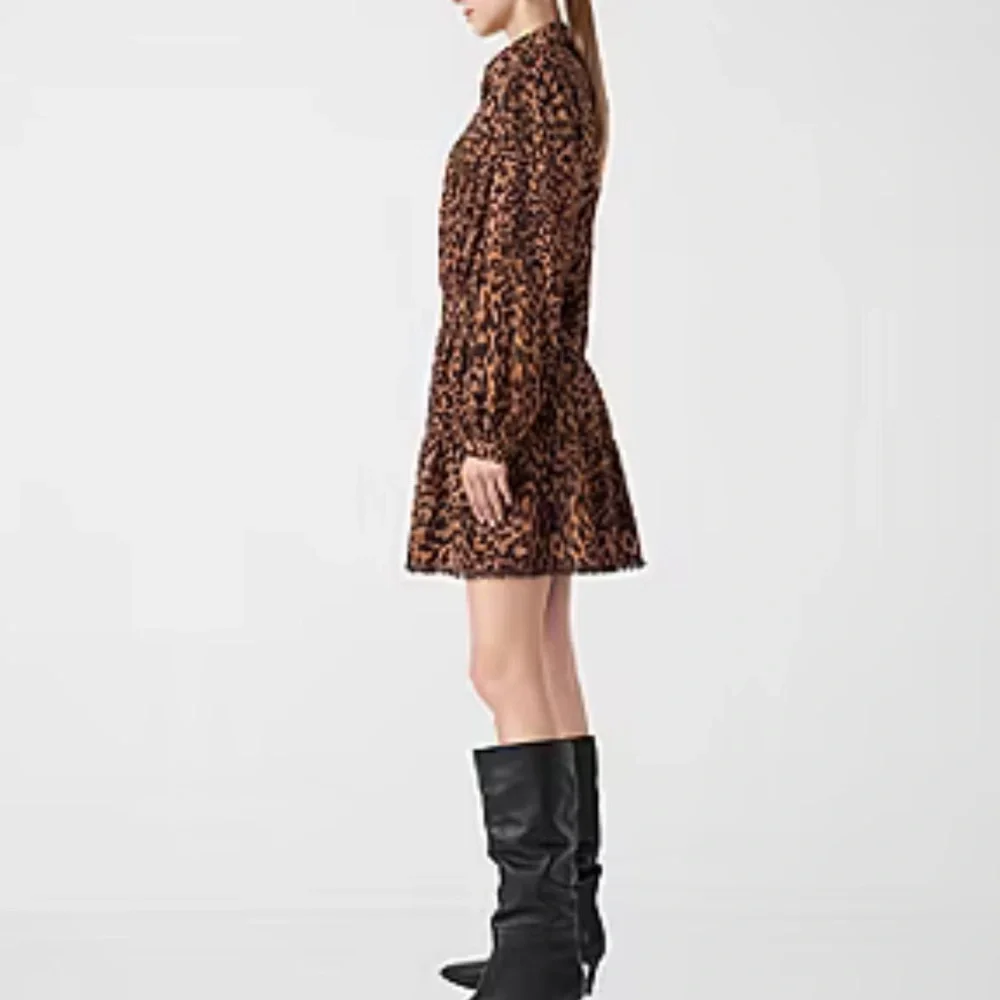 Rebecca Minkoff Brown Leopard Long Sleeve Mini Dress NWOT - Picture 4 of 9